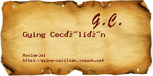 Gying Cecílián névjegykártya